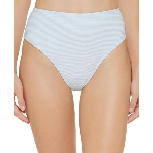 DKNY Swim Powder Blue Textured High Waist Bikini Bottoms Women’s Swimwear - Picture 1 of 12